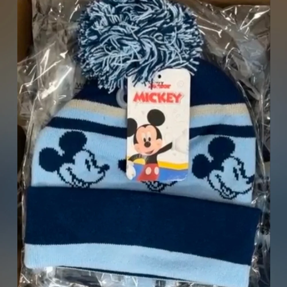 Disney Junior Toddler Mickey Mouse Beanie with Pom - Blue OSFM NWT!